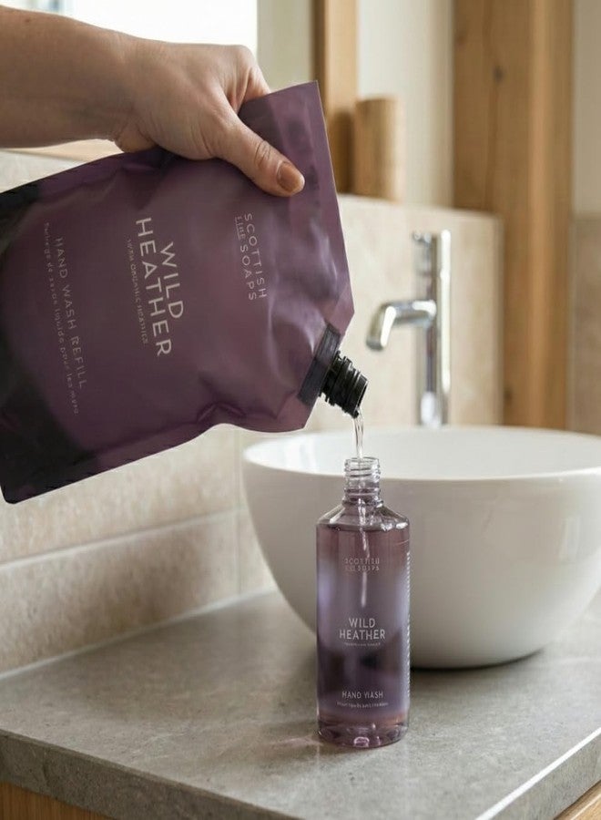 Scottish Fine Soaps Wild Heather Hand Wash Refill, Organic Heather Extract, Paraben-Free, Premium Beauty Collection, 1.2 Litre Pouch - Image 4